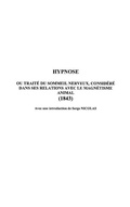 Cover: Hypnose ou traite du sommeil nerveux - Harmattan