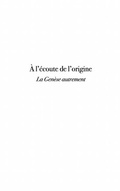 Cover: l'ecoute de l'origine - Harmattan
