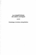 Cover: Competition en grece antique :agon - Harmattan