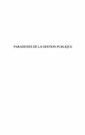 Cover: Paradoxes de la gestion publique - Harmattan