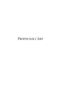 Enlarge image Cover: PROPOS SUR L'ART - Harmattan