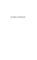 Cover: Pluriel interieur - Harmattan