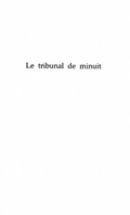Cover: LE TRIBUNAL DE MINUIT - Harmattan