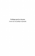 Cover: Politique par les citoyens - Harmattan