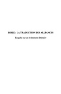 Cover: Bible: la traduction des alliances - Harmattan