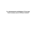 Cover: Le raisonnement sociologique A l'ouvrage - theorie et pratiq - Harmattan