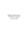 Cover: Federico Garcia Lorca : le romancero gitano - Harmattan