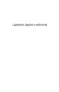 Cover: Legitimite, legalite et effectivite  (to - Harmattan