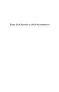 Cover: Entre droit humain et droit ducommerce - Harmattan