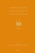 Cover: Research in the Social Scientific Study of Religion, Volume 30 - Brill