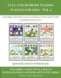 Cover: Kindergarten Workbook (Full color brain teasing puzzles for kids - Vol 2) - Activity Books for Toddlers