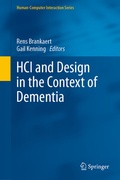 Cover: HCI and Design in the Context of Dementia - Springer
