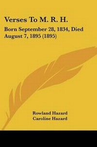 Enlarge image Cover: Verses To M. R. H. - Kessinger Publishing