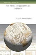 Cover: On Recent Studies in Hindu Grammar - Gorgias Press