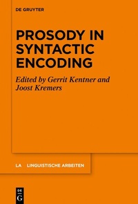 Abbildung von: Prosody in Syntactic Encoding - De Gruyter