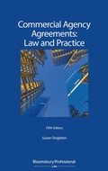 Cover: Commercial Agency Agreements: Law and Practice - Bloomsbury Professional