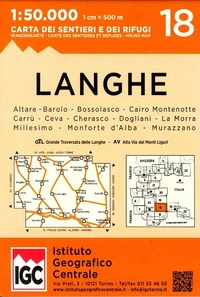 Abbildung von: Wanderkarte 18 Langhe 1:50000 - Istituto Geografico Centr