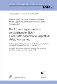 Abbildung von: Der Erbvertrag aus rechtsvergleichender Sicht / Il contratto successorio, aspetti di diritto comparato - Stämpfli Verlag