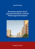 Cover: Bestandsverk&auml;ufe durch genossenschaftlich verfasste Wohnungsunternehmen - Kovac, Dr. Verlag