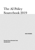 Cover: The AI Policy Sourcebook 2019 - Electronic Privacy Information Center (Epic)