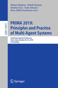 Enlarge image Cover: PRIMA 2019: Principles and Practice of Multi-Agent Systems - Springer