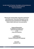 Bild: Wirkung der transkraniellen magnetisch applizierten intermittierenden Theta-Burst Stimulation auf die Entwicklung eines psychiatrischen Ph&auml;notyps im Rattenmodell maternaler Immunstimulation - Mensch & Buch