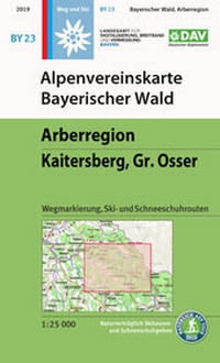 Abbildung von: Alpenvereinskarte Bayerischer Wald, Arberregion, Kaitersberg, Osser - Deutscher Alpenverein