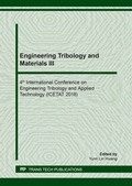 Cover: Engineering Tribology and Materials III - Trans Tech Publications Ltd