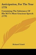 Cover: Anticipation, For The Year 1779 - Kessinger Publishing