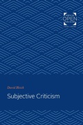 Cover: Subjective Criticism - Johns Hopkins University Press