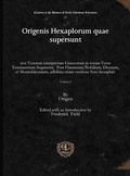 Cover: Origenis Hexaplorum Quae Supersunt - Gorgias Press