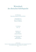 Cover: W&ouml;rterbuch der tibetischen Schriftsprache 44. Lieferung - Bayerische Akademie der Wissenschaften