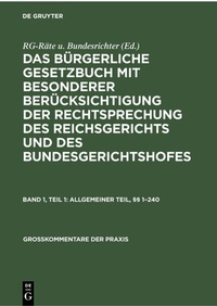 Abbildung von: Allgemeiner Teil, §§ 1-240 - De Gruyter