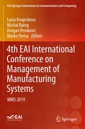 Cover: 4th EAI International Conference on Management of Manufacturing Systems - Springer