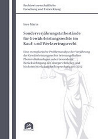 Abbildung von: Sonderverjährungstatbestände für Gewährleistungsrechte im Kauf- und Werkvertragsrecht - utzverlag GmbH