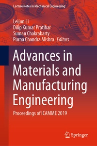 Enlarge image Cover: Advances in Materials and Manufacturing Engineering - Springer