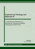 Cover: Engineering Tribology and Materials III - Trans Tech Publications Ltd