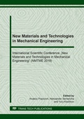 Cover: New Materials and Technologies in Mechanical Engineering - Trans Tech Publications Ltd