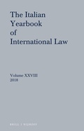 Cover: Italian Yearbook of International Law 28 (2018) - Martinus Nijhoff