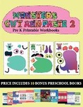 Cover: Pre K Printable Workbooks (20 full-color kindergarten cut and paste activity sheets - Monsters 2) - Best Activity Books for Kids