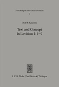 Cover: Text and Concept in Leviticus 1: 1-9 - Mohr Siebeck