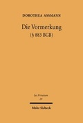 Bild: Die Vormerkung (? 883 BGB) - Mohr Siebeck