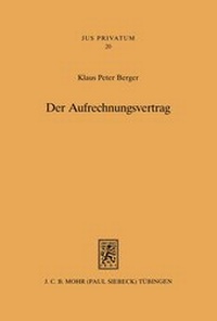 Bild: Der Aufrechnungsvertrag - Mohr Siebeck