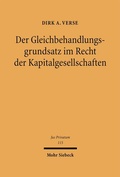 Bild: Der Gleichbehandlungsgrundsatz im Recht der Kapitalgesellschaften - Mohr Siebeck