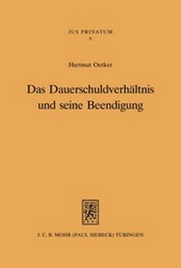 Bild: Das Dauerschuldverhaeltnis und seine Beendigung - Mohr Siebeck