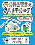 Cover: Cut and Paste Worksheets PDF (Cut and paste Monster Factory - Volume 3) - Best Activity Books for Kids