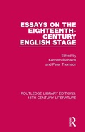 Cover: Essays on the Eighteenth-Century English Stage - Routledge