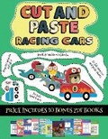 Cover: Pre K Printable Workbooks (Cut and paste - Racing Cars) - Best Activity Books for Kids