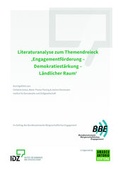Cover: Literaturanalyse zum Themendreieck 'Engagementf&ouml;rderung - Demokratiest&auml;rkung - L&auml;ndlicher Raum' - Amadeu Antonio Stiftung