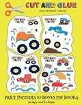 Cover: Scissor Activities for 3 Year Olds (Cut and Glue - Monster Trucks) - Best Activity Books for Kids